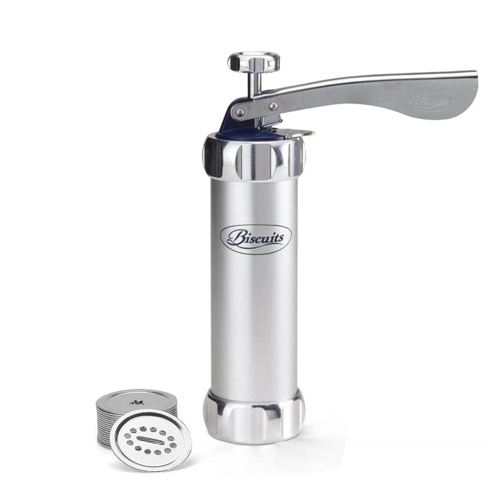 Cookie Press Set, DIY Biscuit Maker with 10 Discs & 4 Icing Nozzles