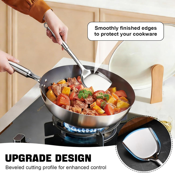 A person is cooking food using Cooking Spoon Serving Tools.