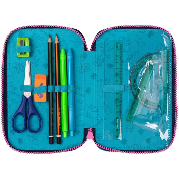 CoolPack three-compartment pencil case with accessories JUMPER 3 STITCH
