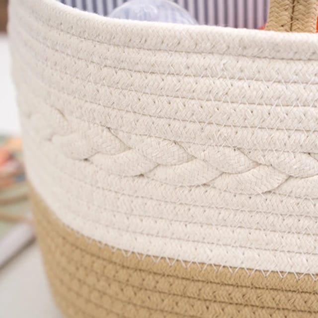 Exposing the cotton material of  Nursery Storage Basket