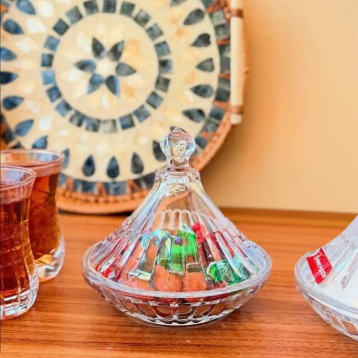 Crystal Clear Glass Candy Jar.