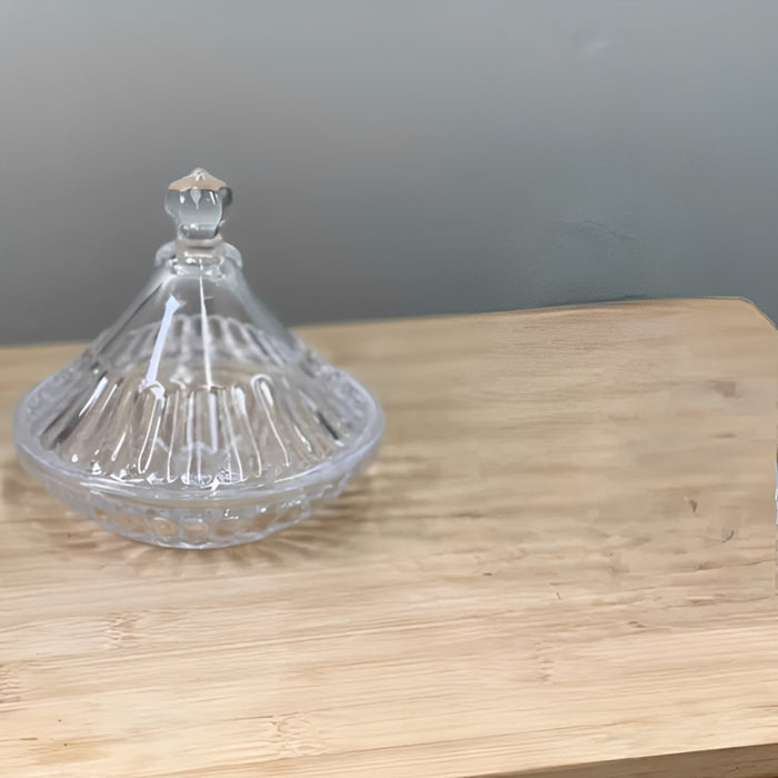 Crystal Clear Glass Candy Jar.