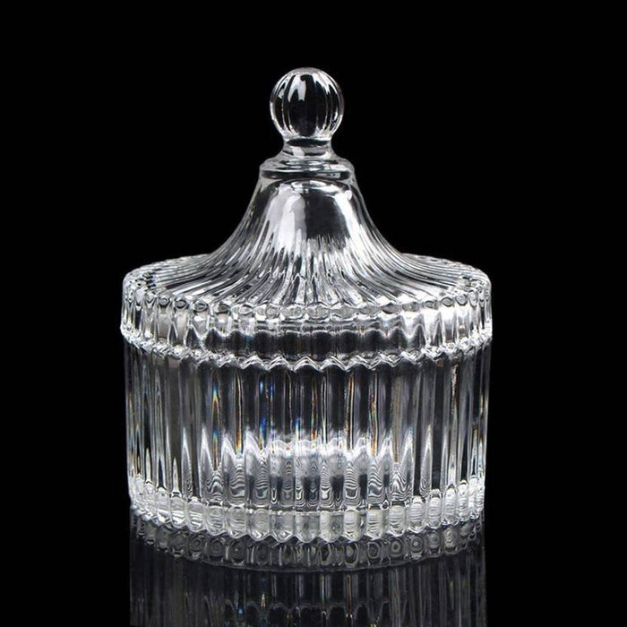 Crystal Glass Jar Bowl with Lid.