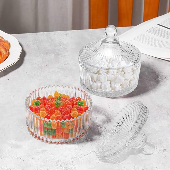 Crystal Glass Jar Bowl with Candies.