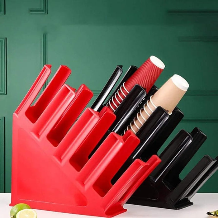 4 Compartment Cup Holder Having  Disposable Paper Cup.