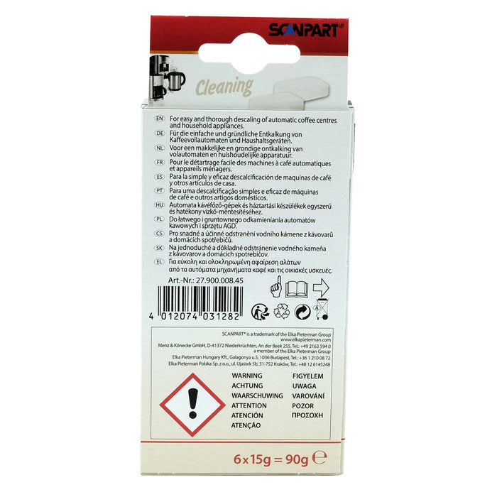 Decalcifying tablets for coffee makers, 6 pieces, universal, Scanpart, 2 packs