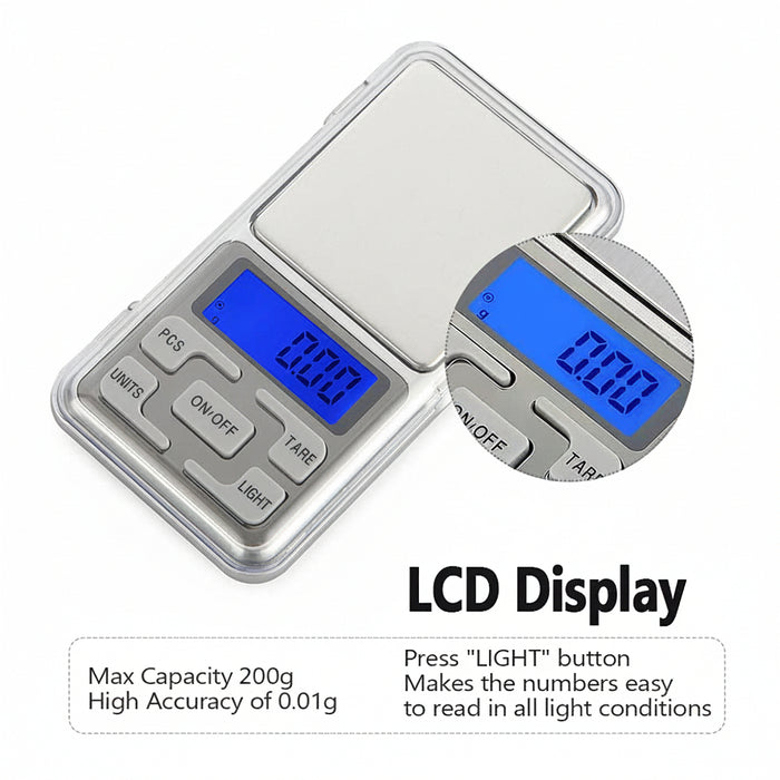 LCD display of Digital Pocket Scale.