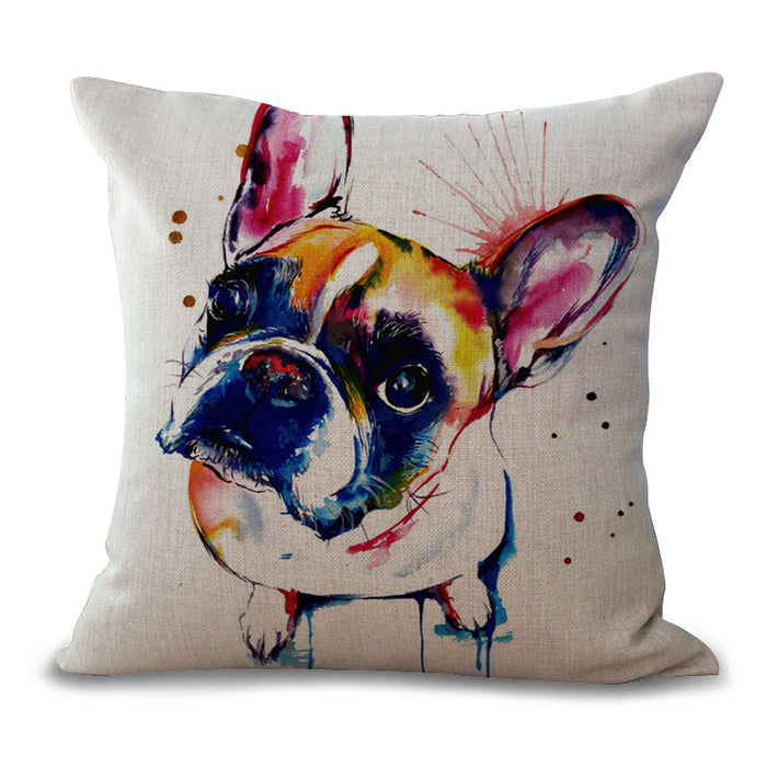 Curious French bulldog print pillowcase home decor