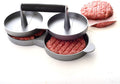 Double Burger Press Mold Non Stick All Metal Burger Patty Press Chicken Beef Steak BBQ Mold Maker