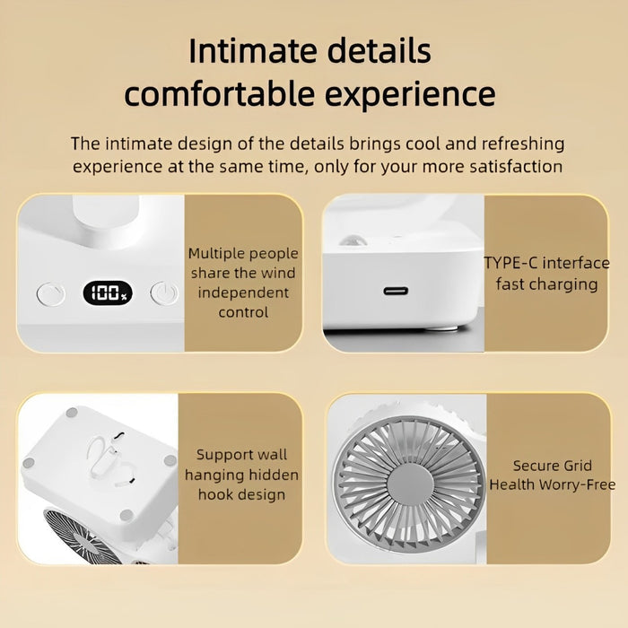 Parts Of Double Headed Desktop Wall Mounted Fan.