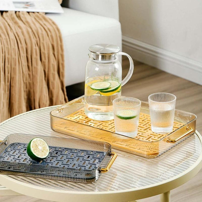 The Double Layer Drain and Dining Tray for the home kitchen is placed on the table