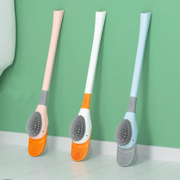 Duck Style Toilet Brush Wall-mounted Floor-Standing Silicone Toilet Brush with Base