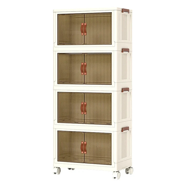 Easy Installation Multi-Layer Stackable Portable Storage Cabinet with Movable Wheels