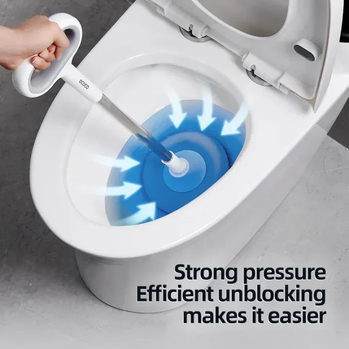 A Person is Cleaning Toilet Using Ecoco toilet plunger.