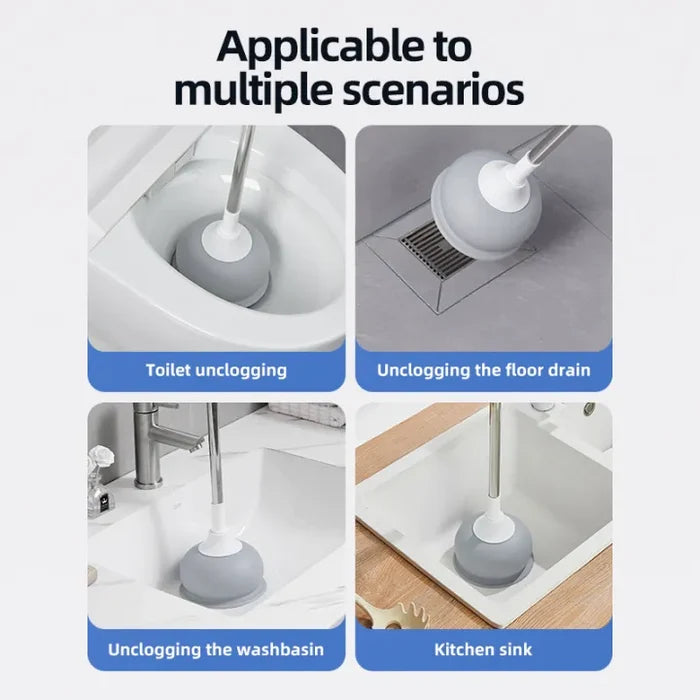 Multiple usage scenarios of Ecoco toilet plunger.