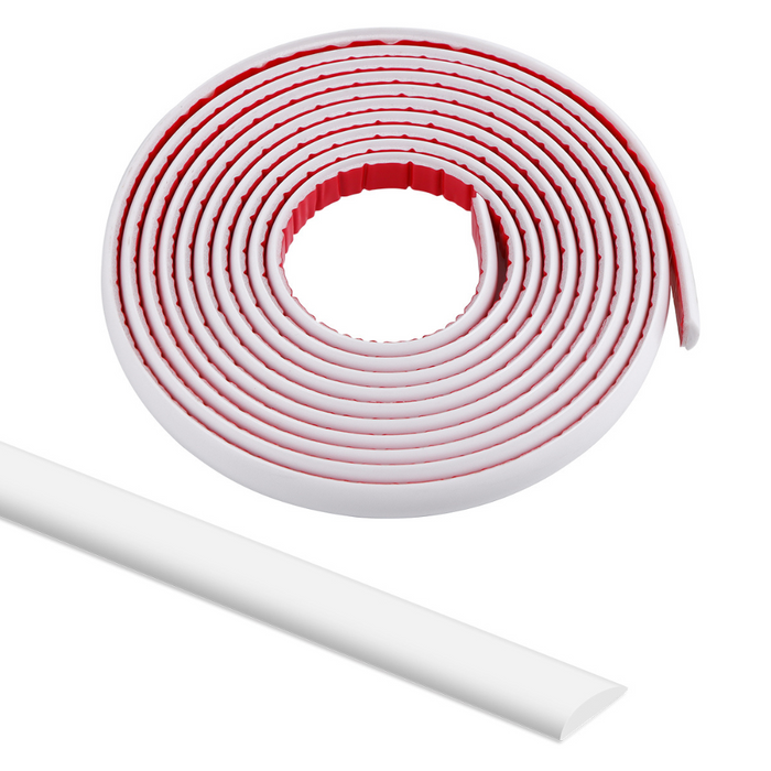 White edge trim rolled up