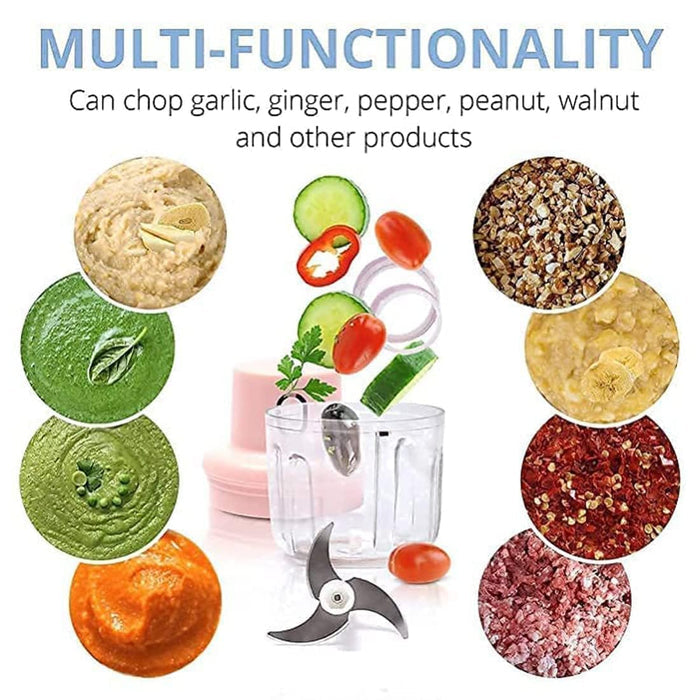 Multifunctionality Of Electric Garlic Chopper.