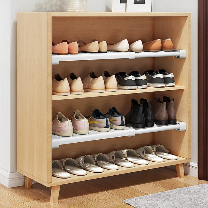 Expandable Closet Tension Shelf Divider in wooden color