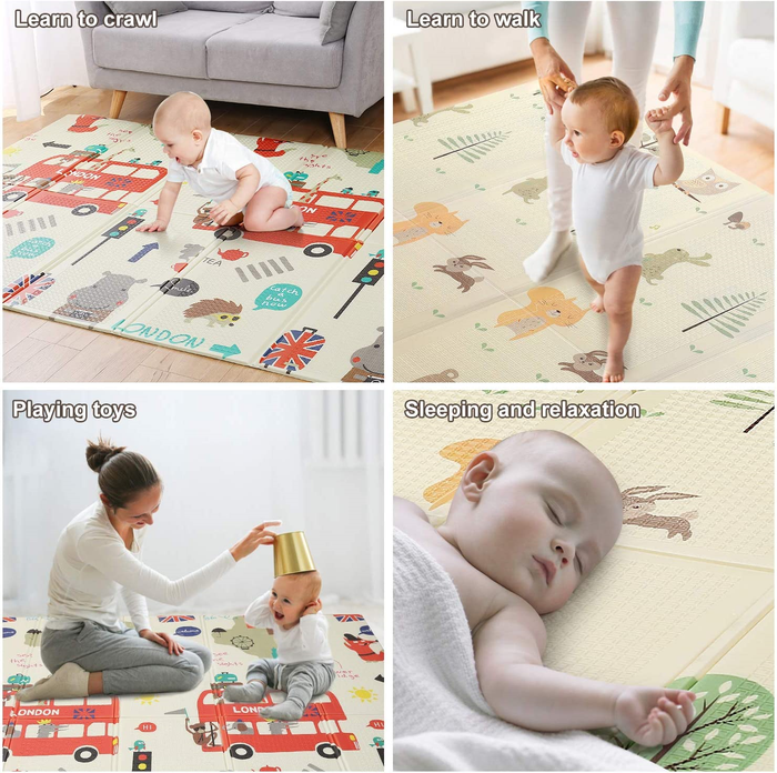 Foldable Baby Crawling Play Mat, Waterproof, Soundproof, Anti-Slip
