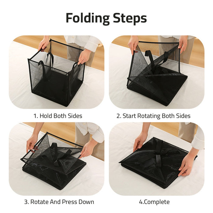 Folding steps of foldable laundry basket