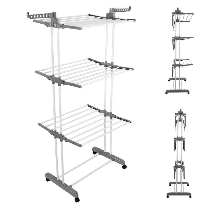 Folding 3 Layer Cloth Drying Rack Stand in Different Forms.
