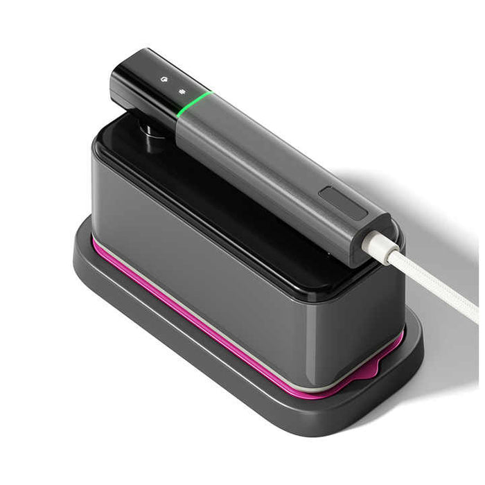 A Grey  Handheld Travel Garment Iron Steamer.
