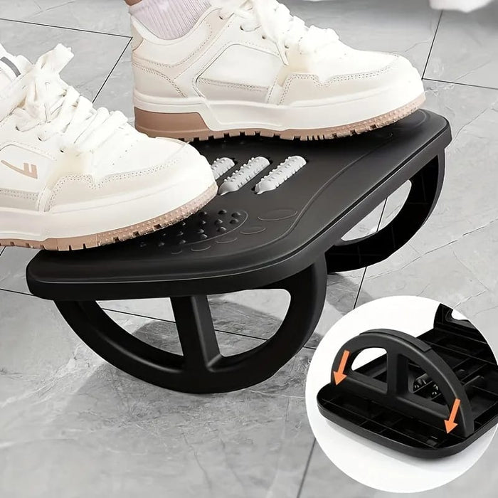 A Person Kept His Legs On the Foot Massager Stool.