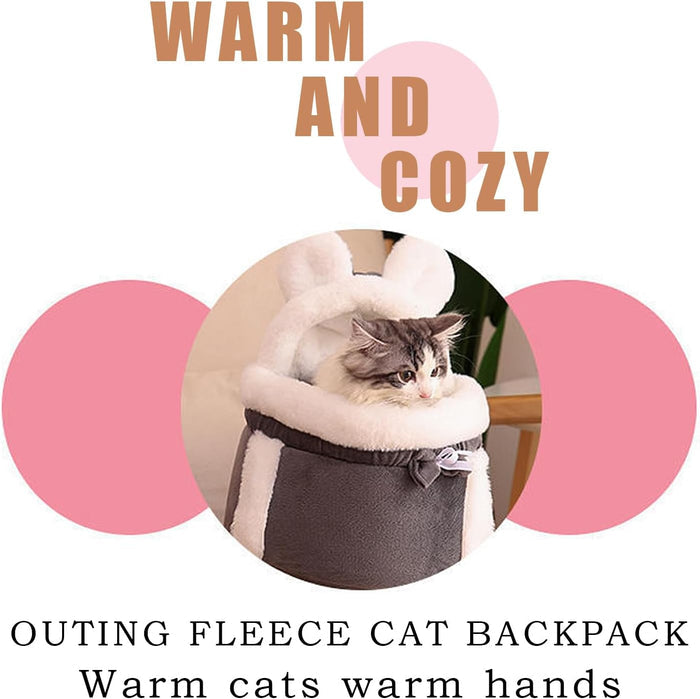 Cat bag carrier with comfortable interior for travel and outings