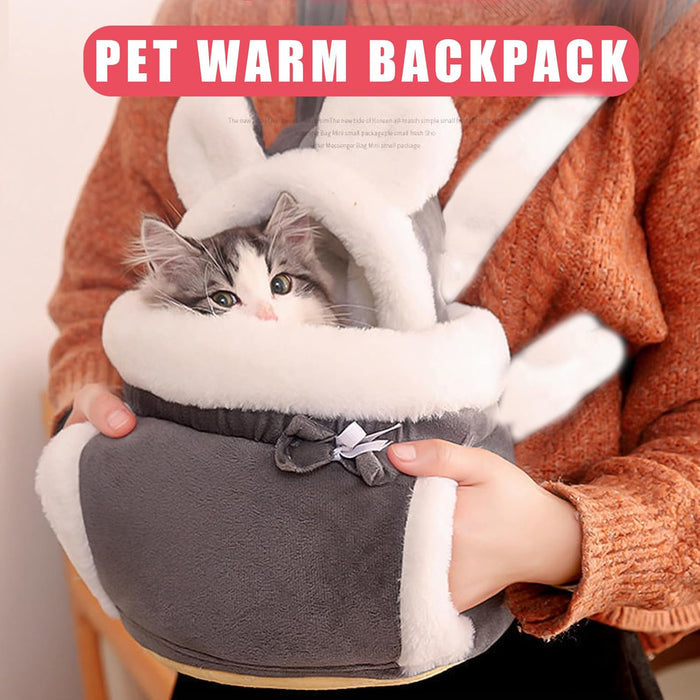 Double-pocket pet backpack for small cats and dogs