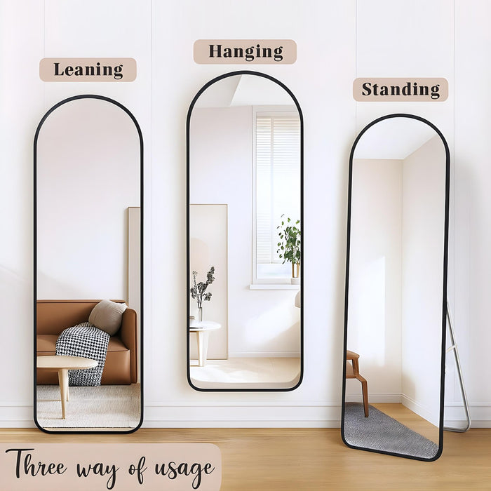 Three Way Usage Of Full-Length Arched Standing Floor Mirror with Stand.