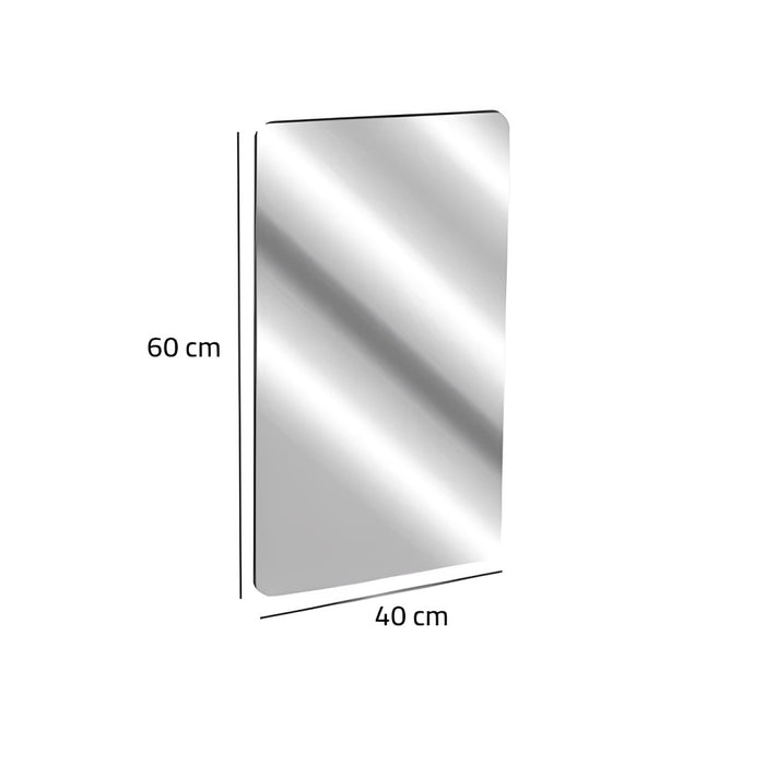 A Full Length Self Adhesive Mirror Sticker shown on a white background with dimension labels indicating 60 cm height and 40 cm width.