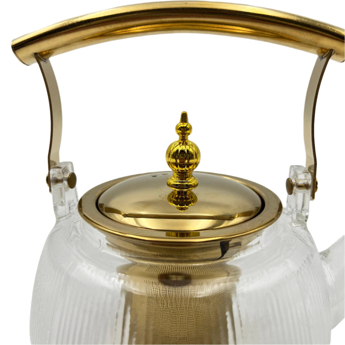 Handle Of Glass Coffee Tea Pot.