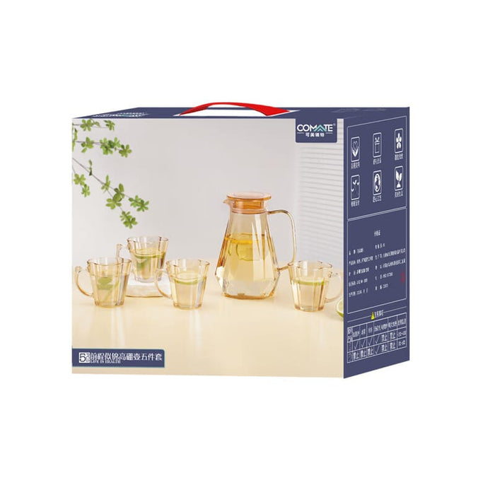 Package Of Glass Water Juice Jug Set With Glasses.