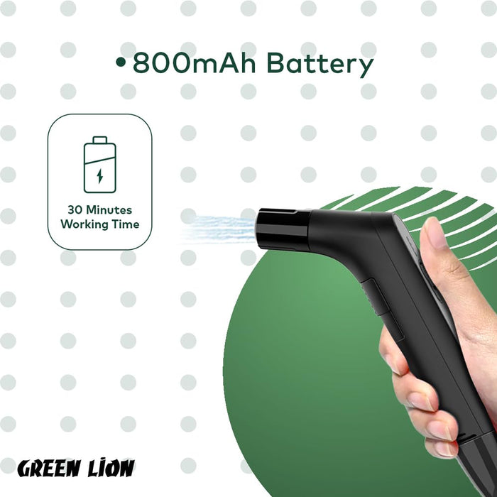 A Person is Holding Green Lion Compact Bidet Sprayer.