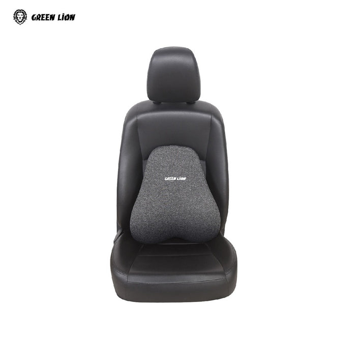 Car seat with a Green Lion Memory Foam Seat Cushion on a white background