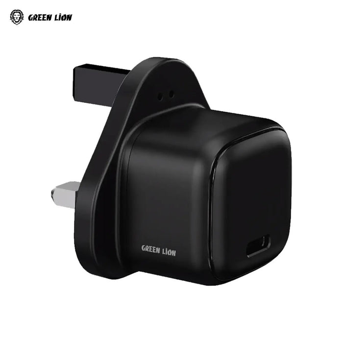 A Green Lion Nexio Single Port Wall Charger UK Plug.