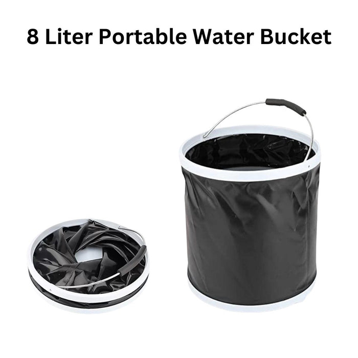 Portable Water Bucket Along with Green Lion Rechargeable Outdoor Smart Shower.