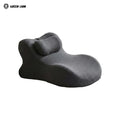 Green Lion Relief Wedge Pillow on a white background