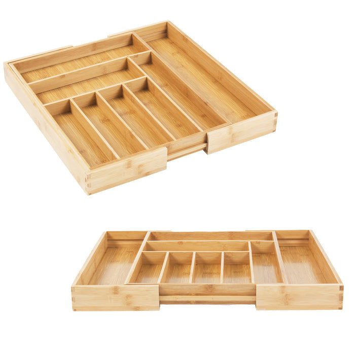 GreenBlue extendable bamboo cutlery organizer, 325-500x430x45mm, GB379, 2 pieces