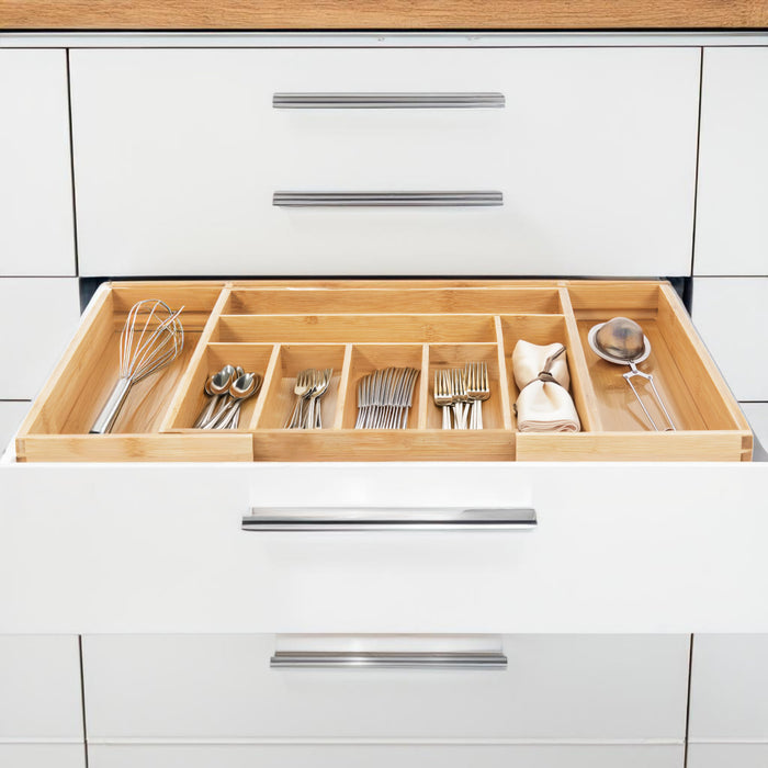 GreenBlue extendable bamboo cutlery organizer, 325-500x430x45mm, GB379, 2 pieces