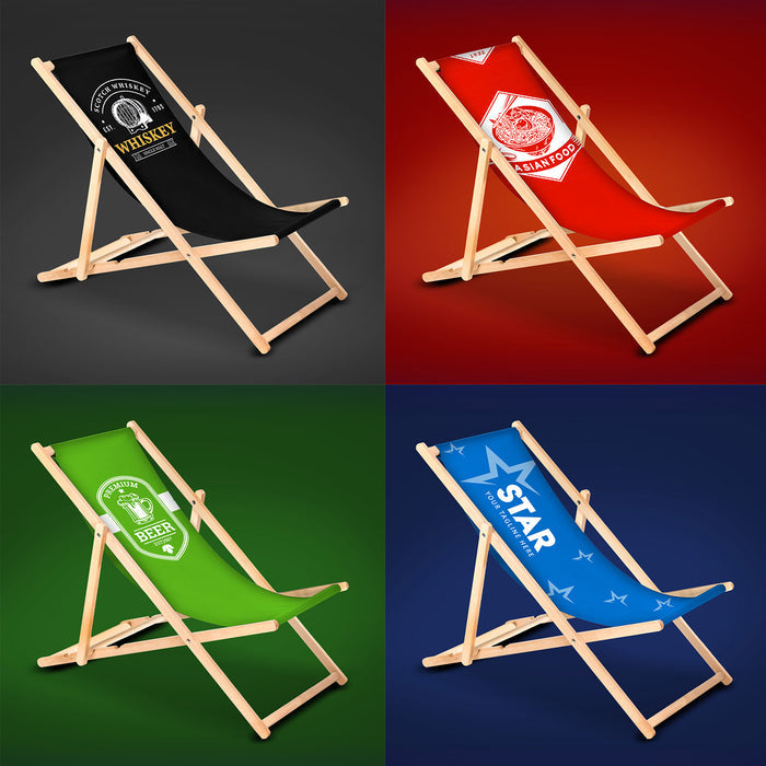GreenBlue GB183 beech classic lounger with custom imprint, 4 pieces