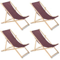 GreenBlue GB183M melange beech classic lounger burgundy, 4 pieces