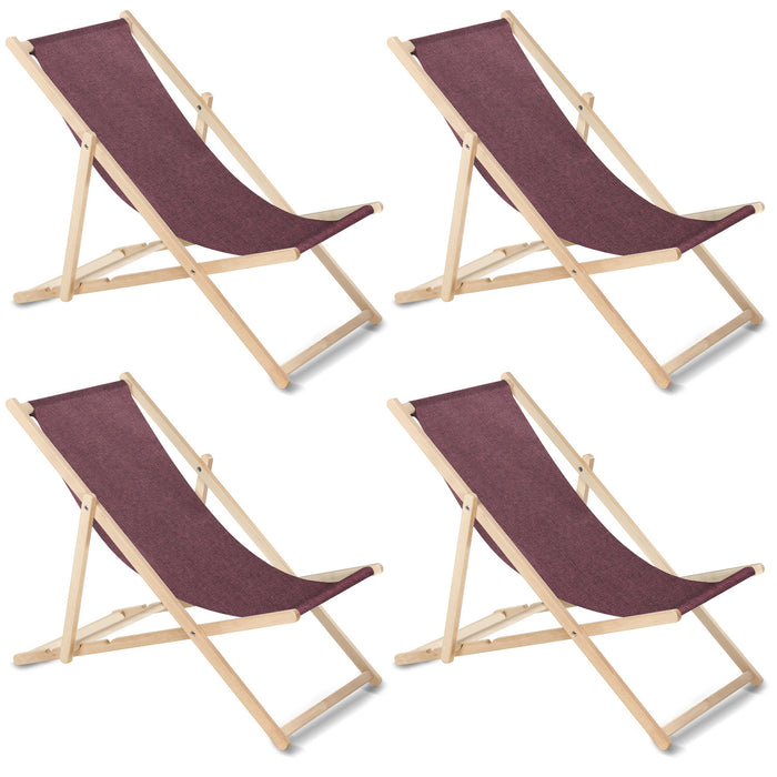 GreenBlue GB183M melange beech classic lounger burgundy, 4 pieces