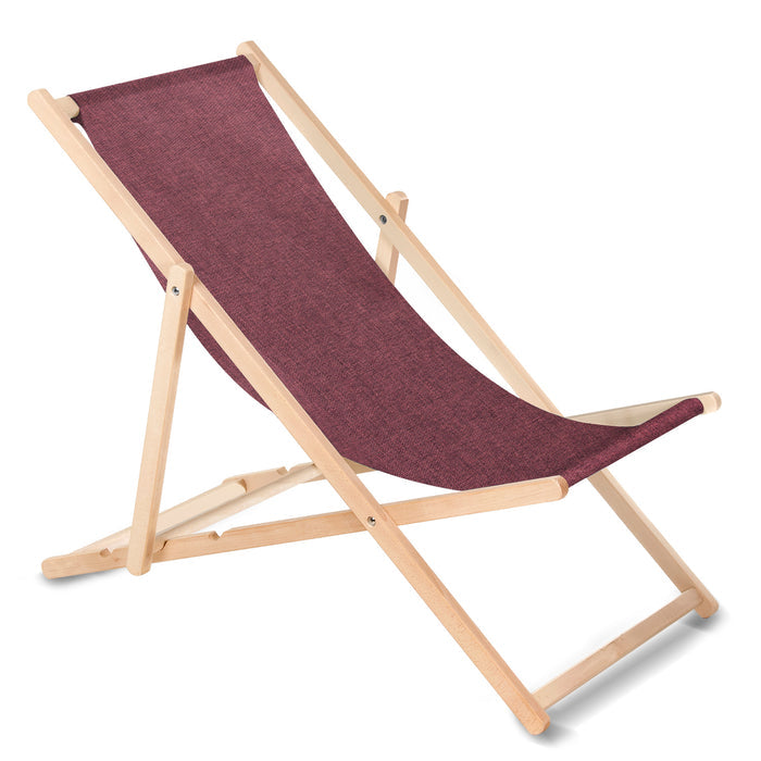 GreenBlue GB183M melange beech classic lounger burgundy, 4 pieces