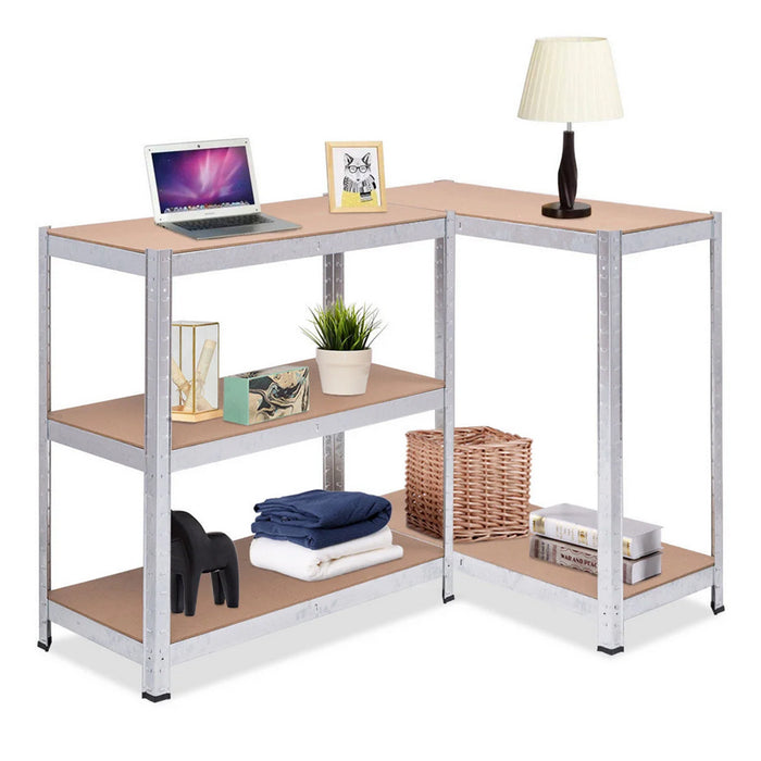 GreenBlue GB378 Metal Storage Rack Cabinet Shelves 175kg x5 180x90x40cm Galvanized Folding MDF
