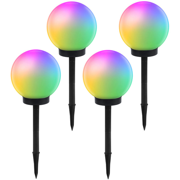 GreenBlue solar lamp, freestanding, garden, sphere 25x25x58cm, RGB LED, GB165, 4 pieces