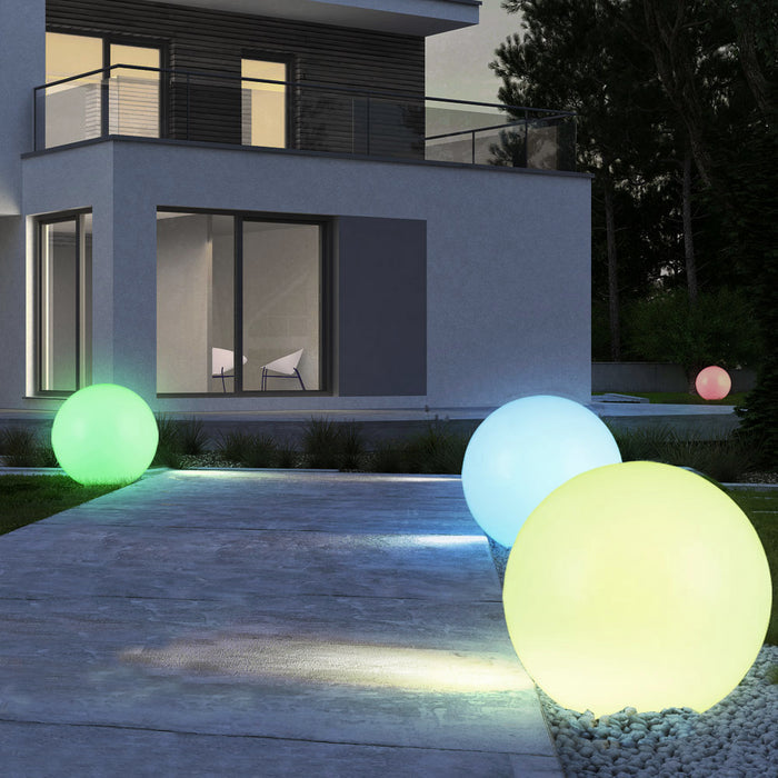 GreenBlue solar lamp, freestanding, garden, sphere 25x25x58cm, RGB LED, GB165, 4 pieces