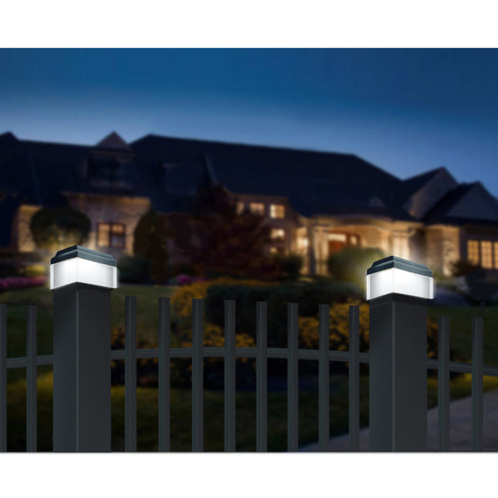 GreenBlue solar LED pole light, 80x80mm, envelope canopy, GB127, 4 pieces