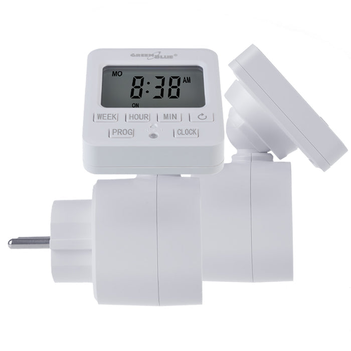GreenBlue time switch - digital timer, max. load 16A, IP20, GB605 E, 2 pieces