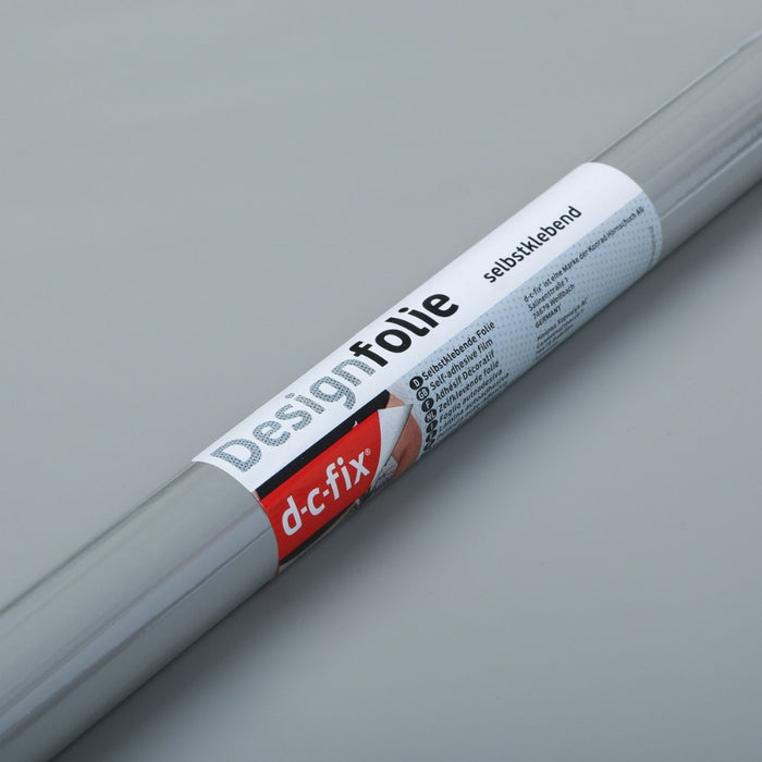 A d-c-fix roll of grey matte adhesive vinyl.